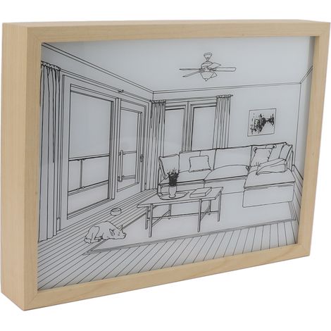 Tableau lumineux LED mural, décoration lumineuse, cadre photo avec ombres portées, 3 couleurs, intensité variable, pour chambre ou salon, modèle L 1 (1/5)