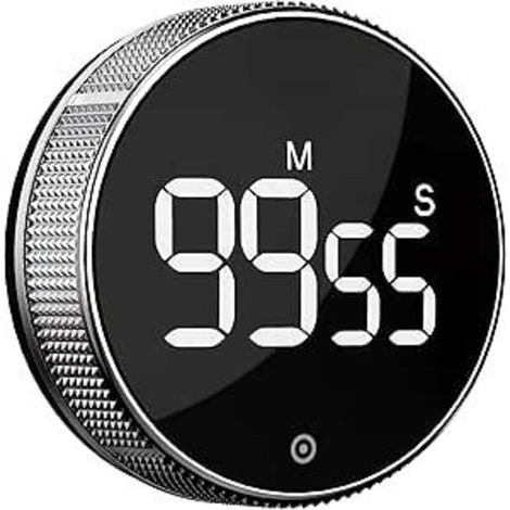 Productivity timer with LED digital display, Smart Timer for Home, Classroom, Gym, Office (Silver)