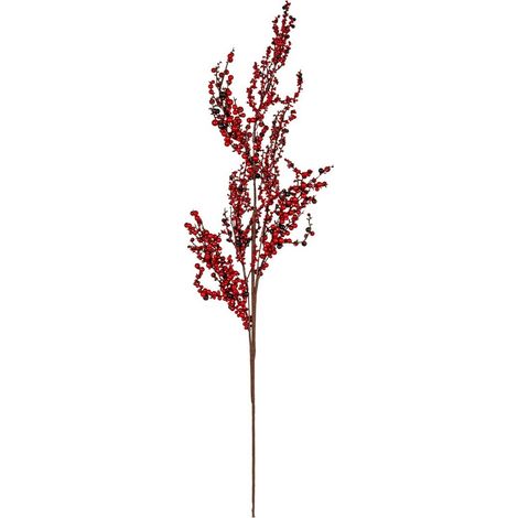 Medium Winter Branch Spray with Red Berries - Plastic - L27 x W27 x H71 cm