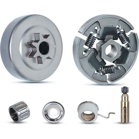 Tambour d'Embrayage pour STIHL MS180, Pignon de Chaîne 7 Dents 3/8" pour STIHL MS250 avec Engrenage vis Sans Fin Pompe à Huile Roulement à Aiguilles Protège Pignon Kit (1/5)