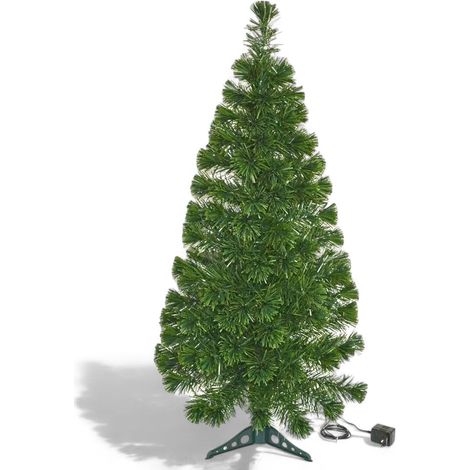 Albero di natale Livigno a fibre ottiche multicolore interno base in plastica con cavo 1.8 m trasformatore 12V - H100 cm (1/4)