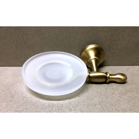 PORTA SAPONE SINGOLO BRONZO SATINATO 9 0 0 VETRO SATINATO - CAPANNOLI (1/2)