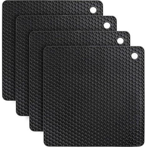 Dessous de Plat Silicone Anti-dérapant Anti-Chaleur 250 °C Multifonction Repose-cuillère Dessous de Verre de Cuisine Tapis de Table pour Cuisine et Salle à Manger (1/5)