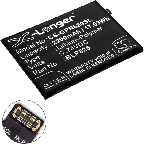 NX - Batterie téléphone, smartphone, GSM pour Oppo 7.74V 2200mAh - BLP825 (1/4)