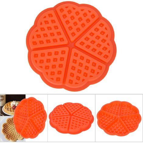 Moule à gaufres en silicone 5 cavités pour muffins, gâteaux et chocolat, idéal pour le petit-déjeuner et la pâtisserie (forme ronde) (1/5)