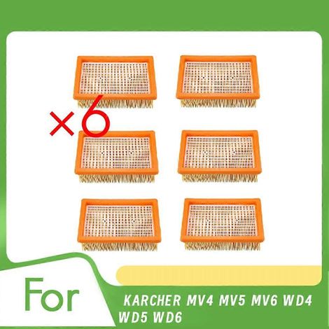 6er-Pack HEPA-Filter 2.863-005.0 für Kärcher Nass- und Trockensauger MV4, MV5, MV6, WD4, WD5 und WD6