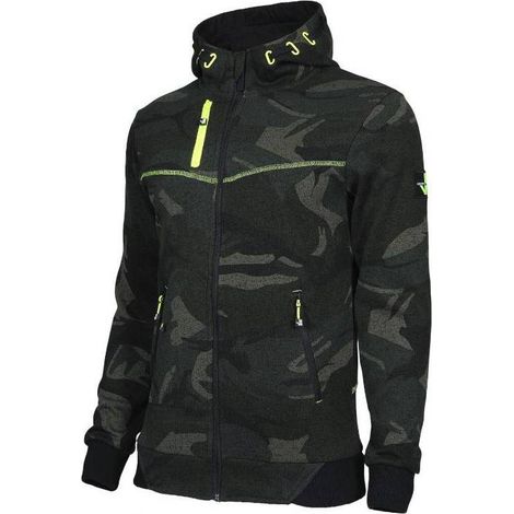 Gilet de Travail Botta - Taille M - Woodland/Jaune Fluo - Résistant et Confortable - D-Work (1/5)