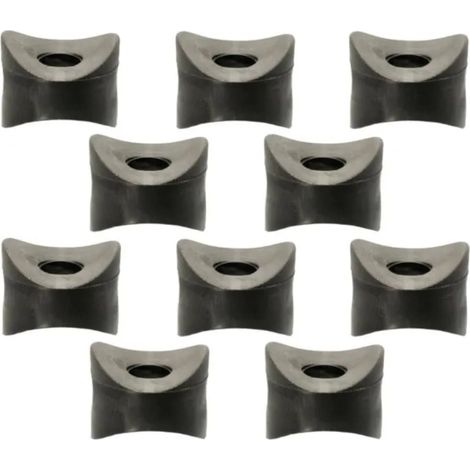 Cyclingcolors – Lot de 10 entretoises plastiques concaves doubles Ø25mm – 5mm M8 – Pour tubes de 25 à 32mm – Plastique PEHD noir (1/2)