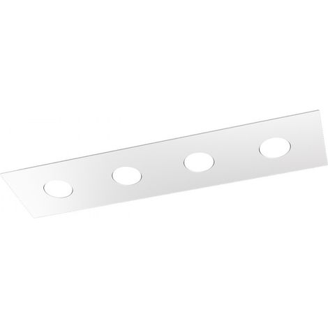 Plafoniera moderna top light area 1127 pl4 r gx53 led metallo lampada soffitto, finitura metallo bianco