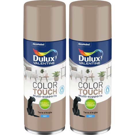 Lot de 2 - Peinture aérosol Color Touch Multi-Supports - Mat Terre d'Argile 400 ml - Dulux Valentine (1/5)
