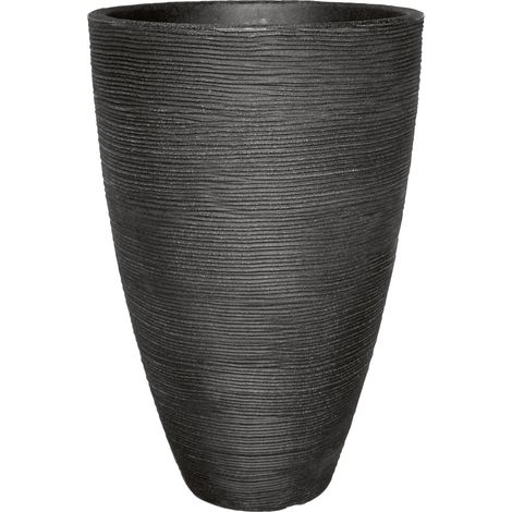 Geli Pflanztopf mit Rillen Ø 40 x 60 cm anthrazit Kunststofftöpfe