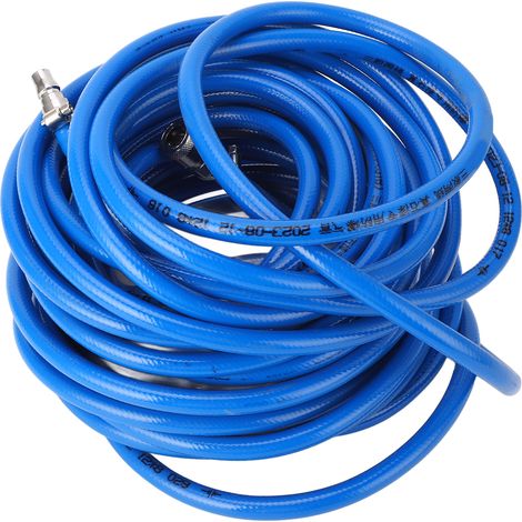 Tuyau PVC pneumatique flexible bleu 15M avec raccord rapide pour compresseur d'air (1/5)