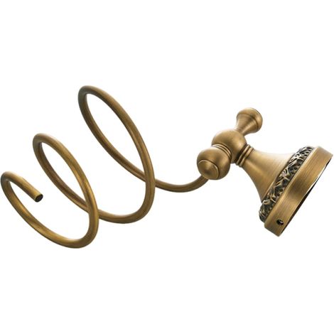 1. Étagère murale vintage en laiton pour sèche-cheveux et (1/4)