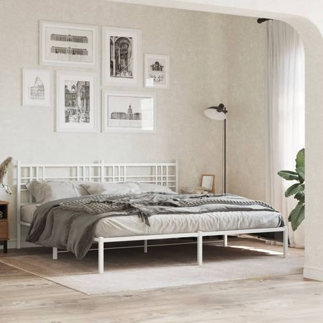 Estructura cama sin colchón con cabecero metal blanco 183x213cm vidaXL (1/5)