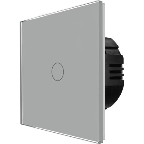 Interrupteur tactile en verre LUXION Simple Wi-Fi + RF433, gris, LX-WT2-RA101G-GY (1/5)