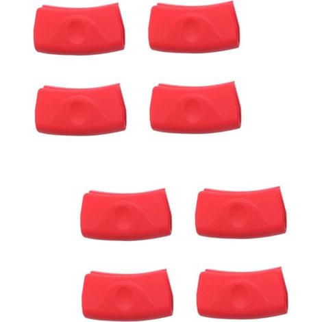 8 pièces de pot en silicone résistant à la chaleur, accessoires de cuisine anti-brûlure rouges. (1/5)