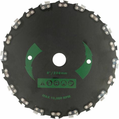 Lame de faucheuse universelle 20 dents, scie à chaîne à angle droit 230mm, disque débroussailleuse noir, accessoire machine pour jardin, coupe-bordures et taille-haies. (1/5)