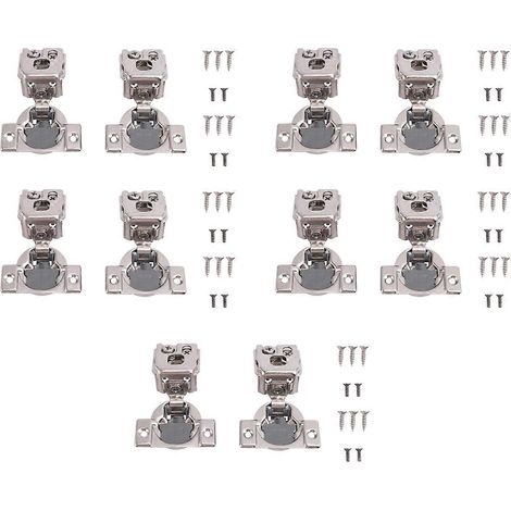Lot de 10 charnières invisibles 3D à fermeture amortie de 3,2 cm (1-1/4 po) pour porte à cadre apparent (1/5)