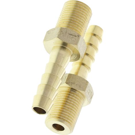 Rs Pro – Raccord de tuyau souple droit G 1/8' mâle en laiton – Pack de 2 – Raccord fileté pour plomberie – Applications industrielles
