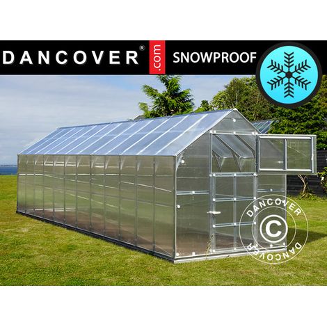 Gewächshaus Polycarbonat TITAN Classic 480, 14,4m², 2,35x6,12m, Silber - Dancover