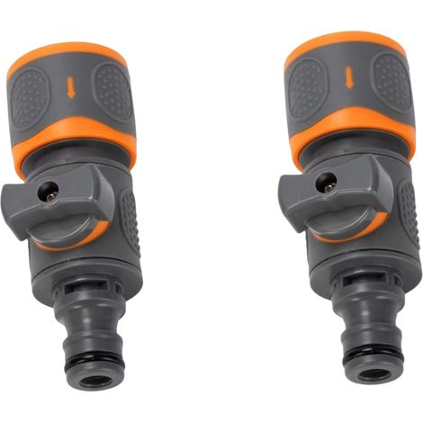 Adaptateur de lavage auto bidirectionnel à dégagement rapide avec valve et embout - raccord rapide avec interrupteur de débit manu (1/5)