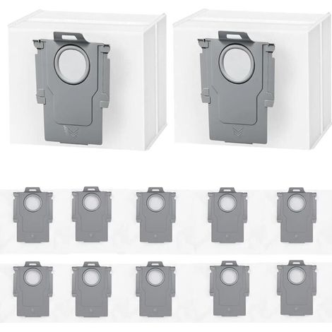12 sacs à poussière pour station d'extraction d'aspirateur Roborock Q7 L5+/Q10 S5+/Q5 Pro+/S7 MaxV Ultra/S8 Pro Ultra/G10S PRO/Q7+/Q7 Max+/Q5+/Q5 Max+/S8+/S7 Pro Ultra/T8 /Q8 Max+ - Sac de rechange de (1/4)