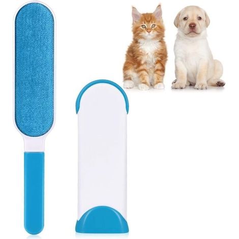 Brosse Anti Poils Animaux Chat et Chien, Brosse de Nettoyage Magique Réutilisable Enlève Poils d’animaux de compagnie (1/4)