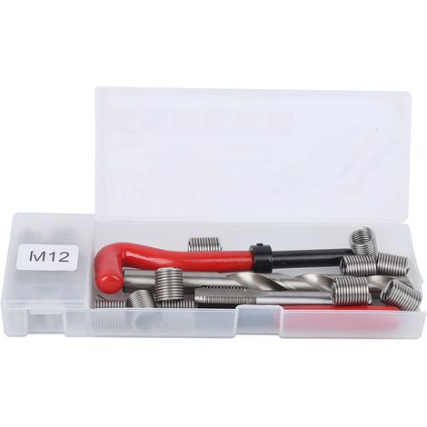 Kit de réparation de filetage M12 (25 pièces) : taraud, foret et outils de réparation de filetages endommagés (1/5)
