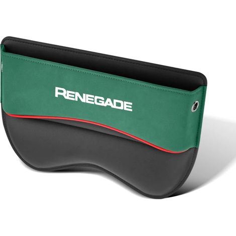 (Pour Green) Organisateur d'espace entre les sièges de voiture, sac latéral avec ouverture pour câble de chargement, compatible Jeep Renegade, boîte de rangement universelle pour sièges de voiture. Ac (1/5)