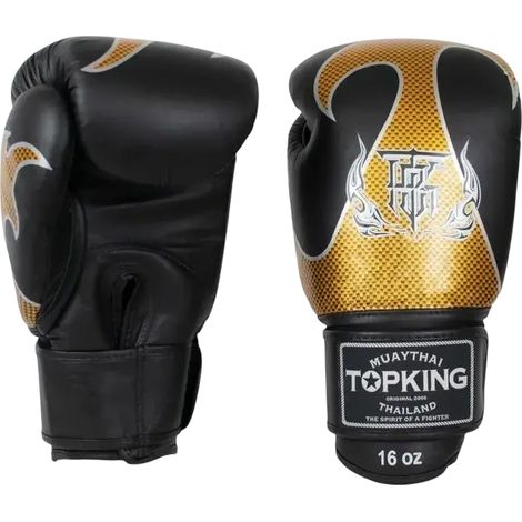 Gants de boxe thaï Top King Empower 12 oz, noir/or (1/5)