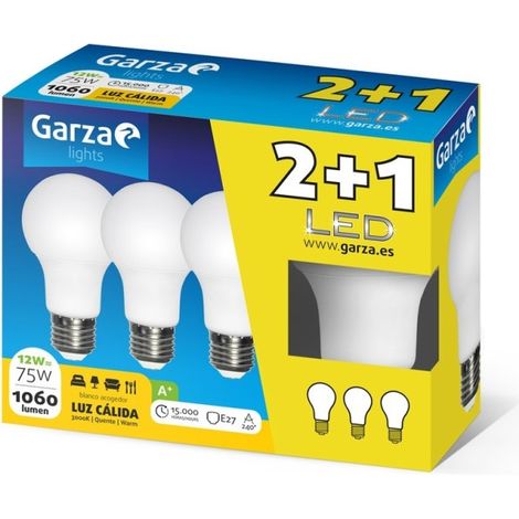 Lampara ilumin estan led garza e27 12w 1060lm 3000k 3 pz (1/2)