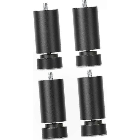 Pieds de meubles en métal à filetage M10 réglables, compatibles avec canapés, lits, tables et armoires, noirs, 20 cm. (1/5)