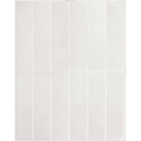 Self-adhesive kitchen and bathroom backsplash, wall tile sticker, self-adhesive tiles white-grey, set of 5 sheets, 29 x 22.86 cm (1/5)