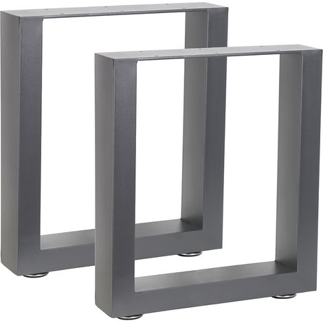 2 pezzi Struttura del tavolo Grigio 40x43 cm Base del tavolo Guide Gambe Acciaio (1/5)