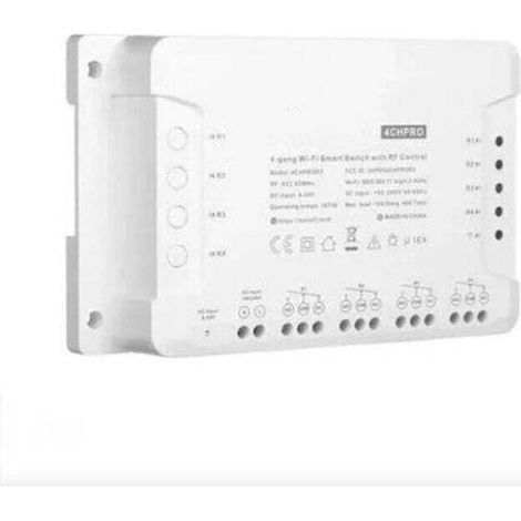 4CHProR3 4-Channel Wireless WiFi Smart RF Switch, Inching/Auto-lock/Interlock, Works with Alexa & Google Home & IFTTT (1-16s delay in inching mode) (1/4)