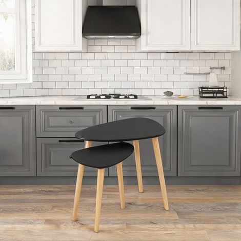 Table basse noir en MDF 59,5 x 39,5 x 45 cm (1/5)