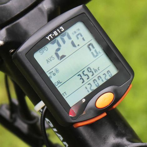 Kabelloser digitaler Fahrradcomputer mit Kilometerzähler, Geschwindigkeitsmesser, Stoppuhr, Thermometer, Nachtlicht, Hintergrundbeleuchtung, wasserdicht und multifunktional