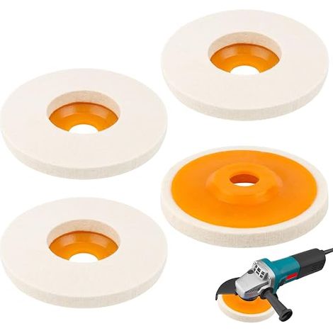 Disque de polissage, 125mm Patin de polissage pour meuleuse d'angle pour perceuse, meuleuse d'angle outil rotatif outil de meulage 12 mm (1/5)