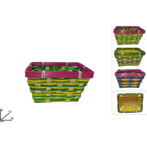 1 Pezzo Cestino Decorativo Rettangolare Pasquale Pasqua 16 x 12 cm 3 Colori (1/2)