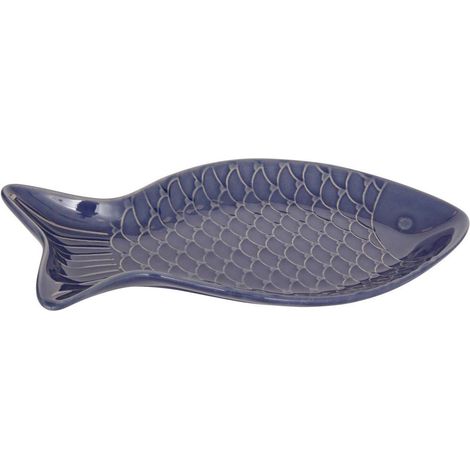 Schälchen Fisch Oceania 30,7x16,3cm weiß - Blau (1/2)