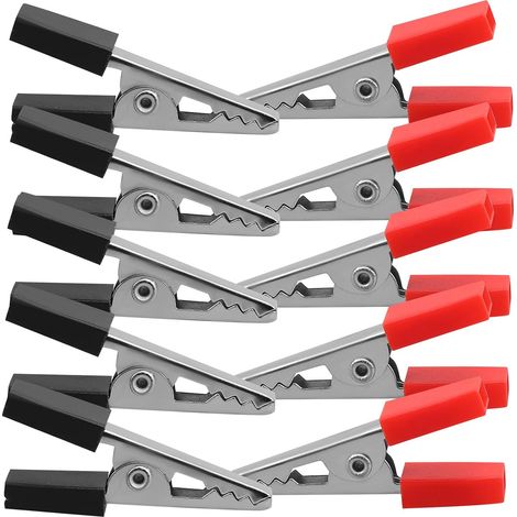100 Pinces Crocodiles Isolées en Fer Nickelé et Pvc pour Test Électrique, Clips de Batterie Robustes et Faciles à Transporter, pour Projets Électriques (1/5)