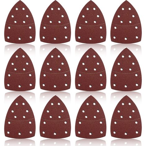 Sandpaper Pad - 154 X 106 Mm - 11 Holes - Alumina Abrasive - Hook And Loop Fastening - For Multi-Sanders - Set Of 10