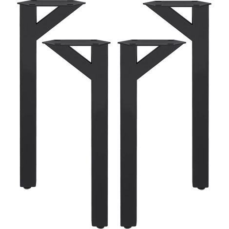 Lot de 4 pieds de table forme Y (noir, 72 cm) – Pieds de meubles en métal en forme de Y pour votre prochain projet de bricolage, Cadre de table robuste pour bureaux et tables (1/5)