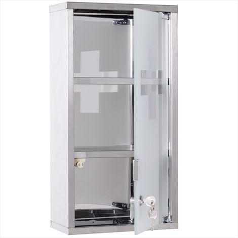 Meuble de salle de bain gris en métal 25 x 12 x 48 cm (1/5)