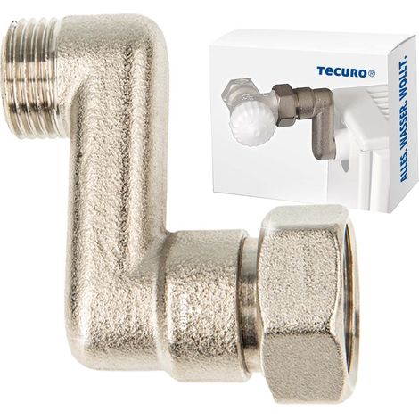 tecuro Heizkörper S-Anschluss - 40 mm Höhenausgleich 1/2 AG x 3/4 Üwm, Messing vernickelt