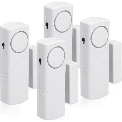 Alarme Porte et Fenêtre - Lot 4x Alarme Sans Fil Anti-Intrusion - Sécurité Maison Contre Cambriolage - Fonctionnement Magnétique - 100 dB (1/4)