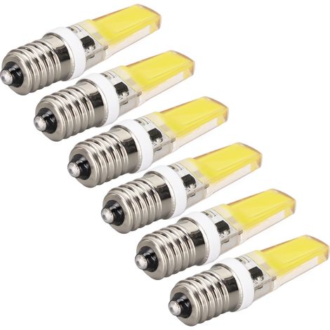 Packung mit 6 E14 COB Silikonlampen, kaltweiß 220V, dimmbar, für Kronleuchter, Deckenleuchten, Wandleuchten und Tischlampen. (1/5)