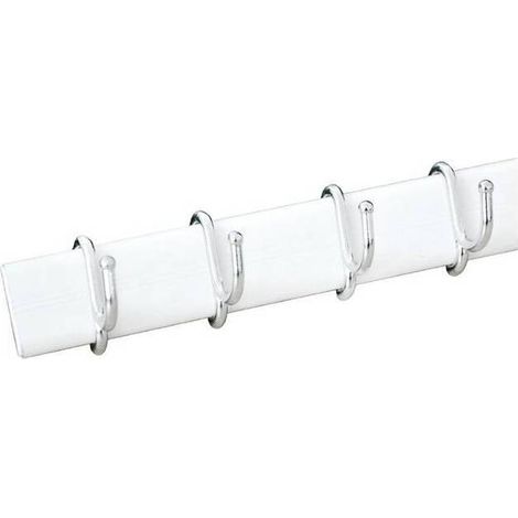 10 x APPENDINO ADESIVO ALLUM 4 GANCI SCORREV BIANCO