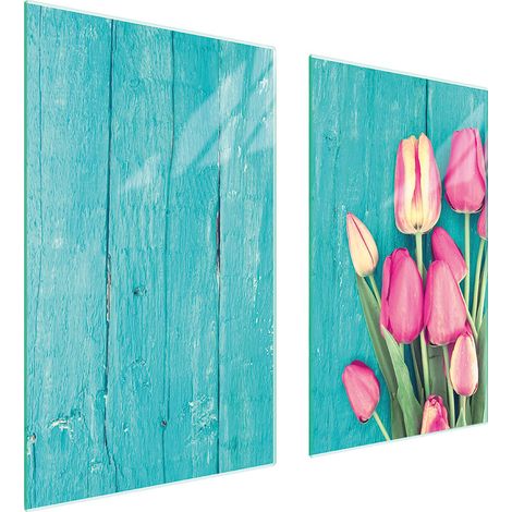 GLASSCHUTZPLATTE FÜR HERD 75x52 TULPEN (1/5)