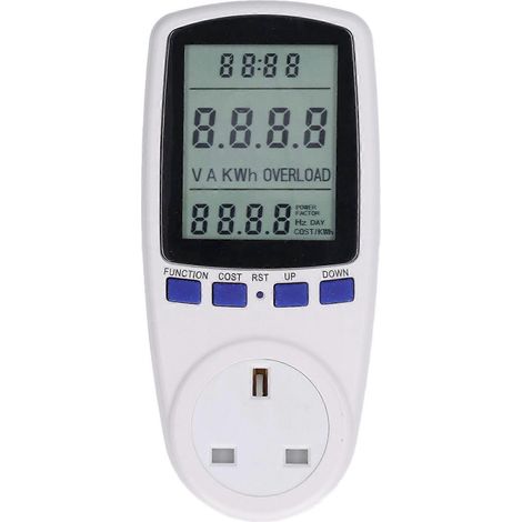 Stromzählerstecker mit Batterie, LCD-Display mit 7 Anzeigemodi, Stromverbrauchsmessung